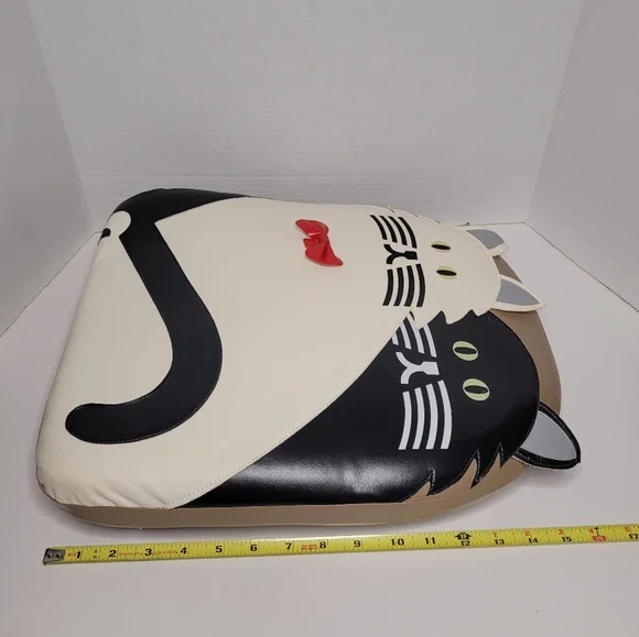 Twin Kitties Vintage Cushion Black and White Cats Red Bow Zipper Closure - Picture 9 of 11